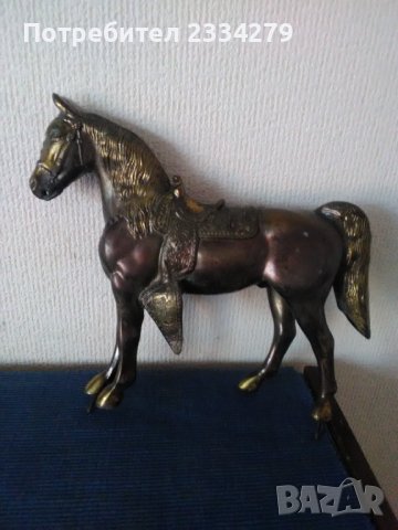 Стара статуя на кон,изработена от бронз., снимка 1 - Антикварни и старинни предмети - 38365299