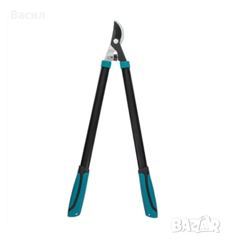 Метална градинска ножица Green Garden с дълга дръжка срещу хлъзгане в цвят черен/син, снимка 1