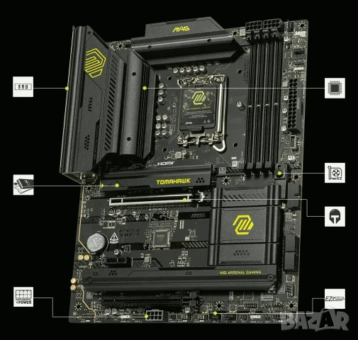 Чисто нова дънна платка MSI MAG B860 TOMAHAWK WIFI, Socket Intel LGA1851, снимка 2 - Дънни платки - 51388401