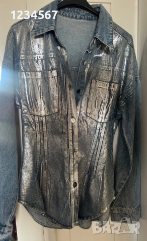 Дънки със сребрист ефект, снимка 4 - Дънки - 53138934