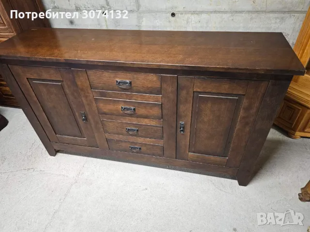 Контрабюфет в стил Рустик изработен изцяло от масив, снимка 2 - Бюфети - 48078695
