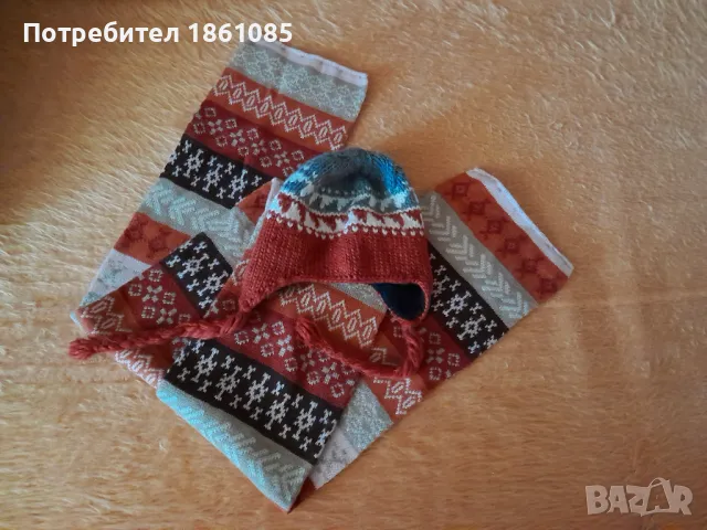 Комплект шапка и шал, снимка 4 - Шапки - 47651471