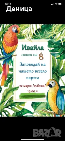 Покана Тропикал и папагали, снимка 1