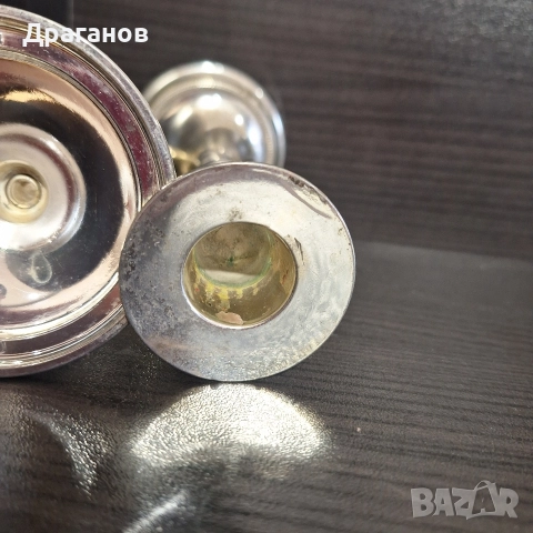 Чифт посребрени свещници, снимка 3 - Антикварни и старинни предмети - 52896536