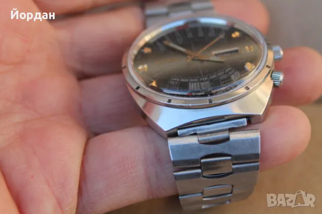 Японски автоматичен мъжки ръчен часовник ''Orient'' календар, снимка 4 - Мъжки - 47666351