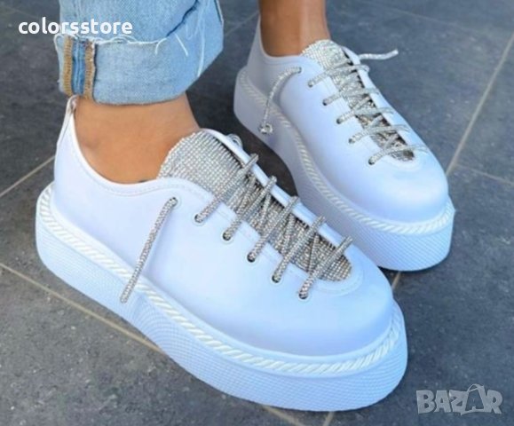 Равни кецове - бяла кожа - MP40, снимка 2 - Кецове - 40815346