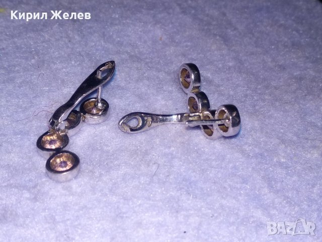 ИЗЯЩНИ СРЕБЪРНИ СКЪПОЦЕННИ АРТ ОБЕЦИ РОДИРАНО СРЕБРО 925 с ЮВЕЛИРНО ФАСЕТИРАН ИСКРЯЩ АМЕТИСТ 35020, снимка 10 - Обеци - 39547590