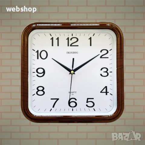 Елегантен квадратен винтидж Стенен Часовник  29x29 см, снимка 2 - Стенни часовници - 49928362