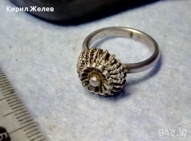 СТАРИНЕН ФИЛИГРАНЕН СРЕБЪРЕН ПРЪСТЕН СРЕБРО ВИСОКА ПРОБА РЪЧНА ИЗРАБОТКА 47960
