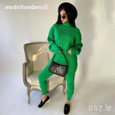 Топъл комплект с удължен пуловер 