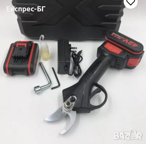 Градинска акумулаторна лозарска ножица 48V/5Ah с 2 батерии и куфар, снимка 10 - Градински инструменти - 37123583