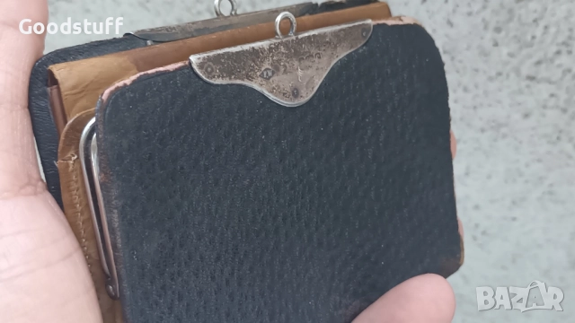 Сребро 925, кожа, Портфейл, Арт Деко, Бирмингам, портфейл, Англия , снимка 5 - Антикварни и старинни предмети - 51773074