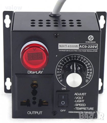 Регулатор на напрежение / обороти за променлив ток 0 до 220V 5kW, снимка 3 - Друга електроника - 39935968