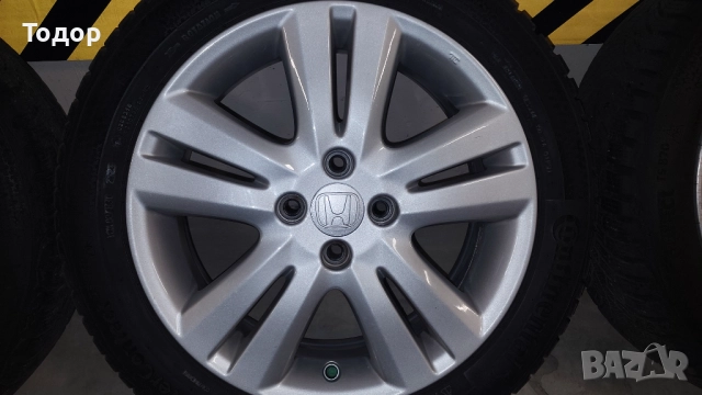Джанти 16 цола Хонда Джаз 2008-2015 със зимни гуми Континентал, снимка 5 - Гуми и джанти - 52669050