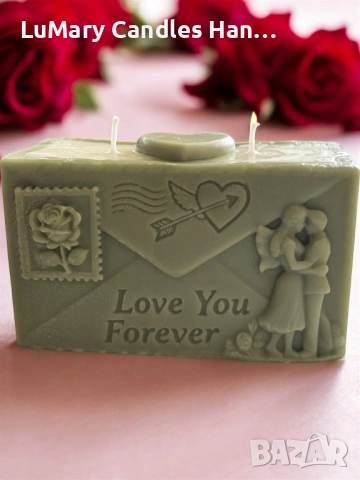 Свещ “ Любовно писмо”, снимка 5 - Декорация за дома - 53223314