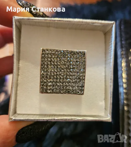 Масивен сребърен пръстен с много циркони 925, снимка 1