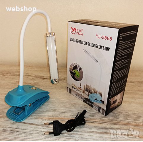 LED СГЪВАЕМА лампа, ГЪВКАВА настолна лампа / АКУМУЛАТОРНА ЛАМПА ЗА ЧЕТЕНЕ С КЛИПС, снимка 4 - Настолни лампи - 35530922