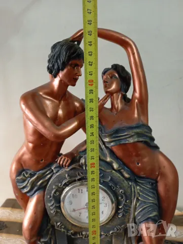 Фигуративен настолен, каминен часовник, снимка 4 - Антикварни и старинни предмети - 49798305