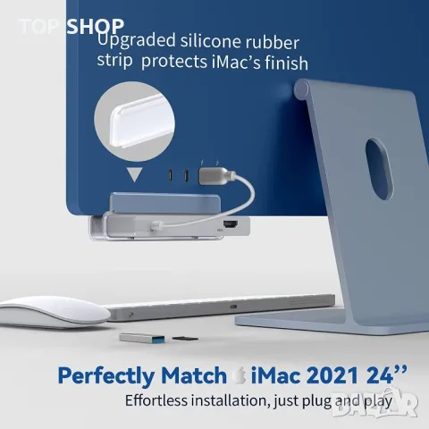 USB C адаптер за хъб за iMac 24 инча 2021 г. с 4K HDMI, снимка 5 - Кабели и адаптери - 49457548