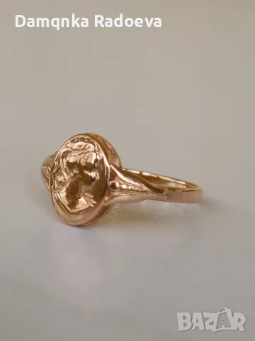 СССР златен пръстен Камея проба 583, снимка 18 - Пръстени - 48028281