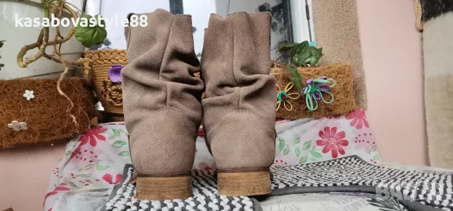 Боти с набран ефект  Basics 40.5н.Естествена кожа , снимка 12 - Дамски боти - 47987860