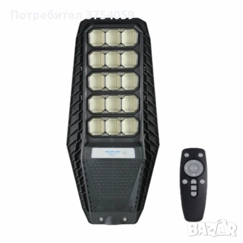 Соларна лампа с дистанционно управление – 100W/200W/300W, студено бяла светлина 6400K, снимка 3 - Соларни лампи - 50680923