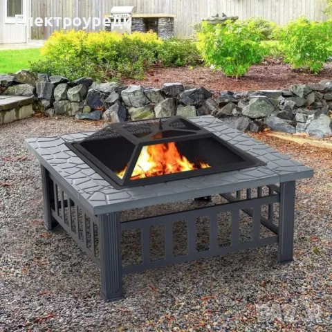 Нова 3в1 маса 'Fire Pit' - BBQ, камина, ледарка, снимка 6 - Маси - 47606964