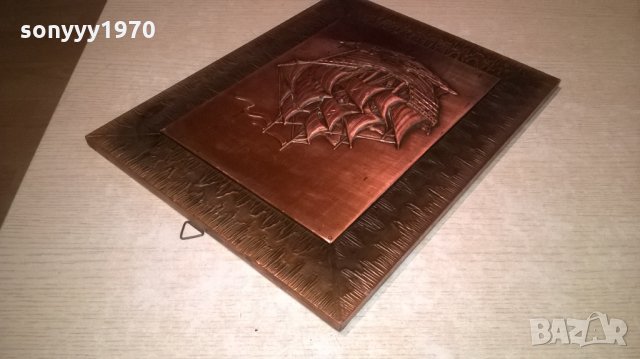 картина-фрегата-мед/месинг-внос швеция-36х28см, снимка 6 - Колекции - 26881010