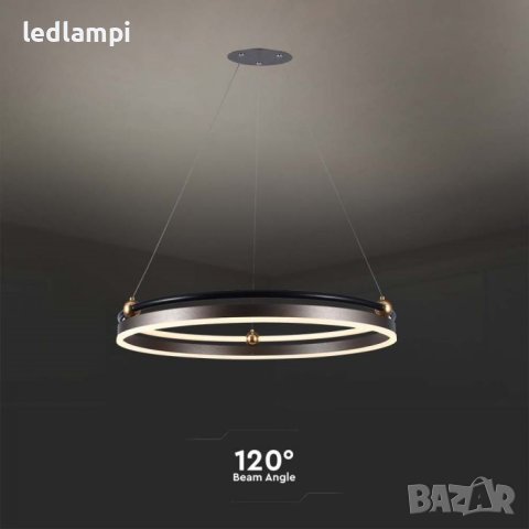 LED Полилей 30W Кафяв Топло Бяла Светлина, снимка 3 - Полилеи - 43731784