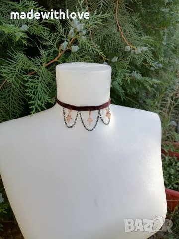 Ръчно изработен чокър, снимка 4 - Колиета, медальони, синджири - 43245959