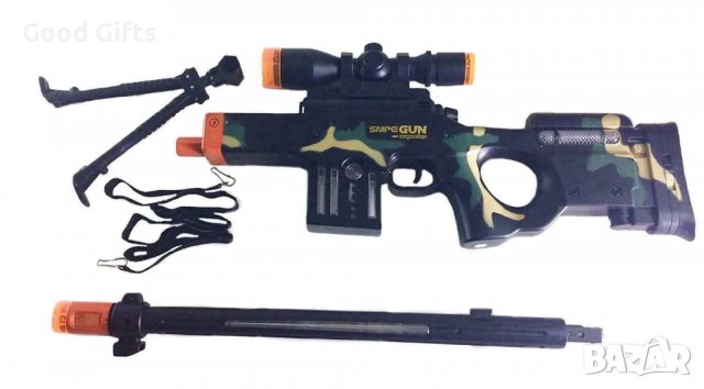 Детска пушка със снайпер - вибрация, светлина + звук, снимка 3 - Други - 39301502