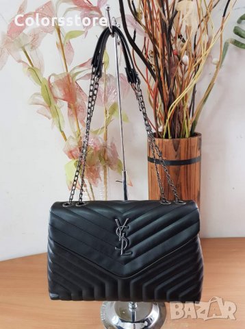 Луксозна Черна чанта  YSL  код SG263, снимка 2 - Чанти - 34960456