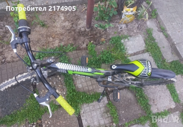 Детски велосипед De Novo D20 черно и зелено, снимка 2 - Велосипеди - 52043502