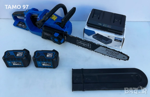 Scheppach BC-CS355Duo-X - Безчеткова резачка за дърва 2x20V 4.0Ah като нова!