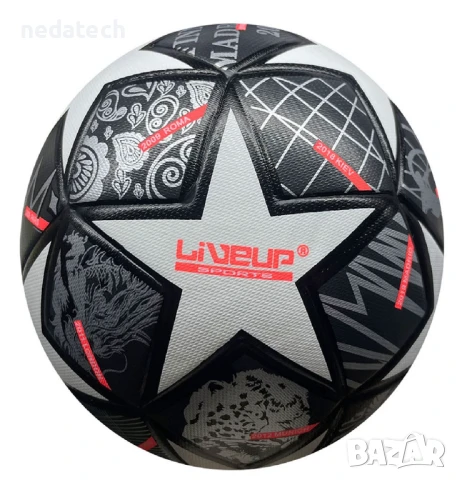 Футболна топка, Черен, 21,6~22,6 см., снимка 2 - Футбол - 50959683