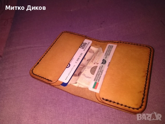 Ватев марково дебела кожа естествена кожа калъвче 102х75мм, снимка 7 - Портфейли, портмонета - 52905522