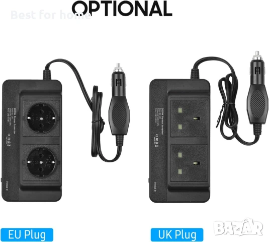 Cankypu 200W автомобилен инвертор към AC 220V конвертор с 2 контакта, 4 USB порта,, снимка 8 - Други инструменти - 50905980