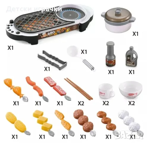 Детско барбекю грил с ефект пушек пара, снимка 4 - Образователни игри - 48952564