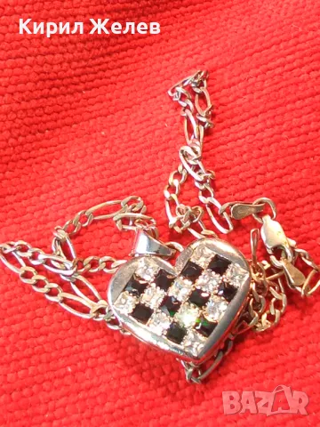 СКЪПОЦЕНЕН СЪРЦЕВИДЕН СРЕБЪРЕН МЕДАЛЬОН с СРЕБЪРНА ВЕРИЖКА РОДИРАНО СРЕБРО 925 БУТИКОВО КОЛИЕ 49357, снимка 14 - Колиета, медальони, синджири - 49328289