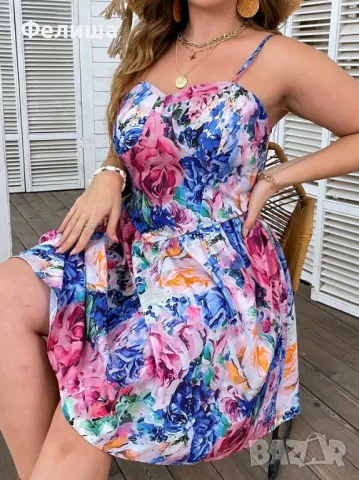 Великолепна Макси Рокля Феерия от Цветове / Приказно Красива Рокля, снимка 6 - Рокли - 50185301