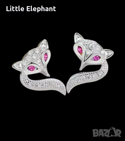 Pre order Сребърни обеци лисици,колекция,"Animals"/нови, снимка 2 - Колиета, медальони, синджири - 52815910