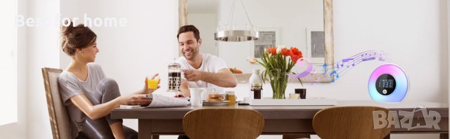 Музикален Bluetooth LED часовник - изгрев залез SG1, снимка 11 - Други - 43946749