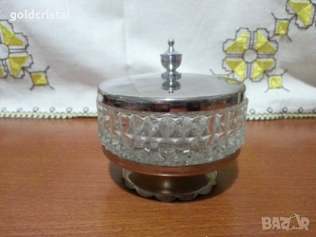 Руска кристална кутия захарница, снимка 7 - Антикварни и старинни предмети - 33051398