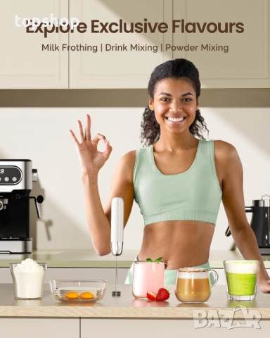 Maestri House Акумулаторен разпенител за мляко, LunaFro Mini ръчен електрически разпенител ..., снимка 7 - Други - 52794571