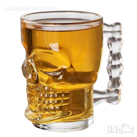 Уникална стъклена халба във форма на Череп. Обичате ли да пиете любимата си напитка, не само добре о, снимка 3 - Чаши - 43140863