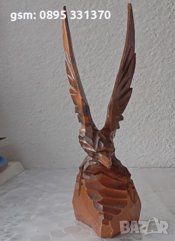 24 см Орел, фигура, птица дърворезба, пластика, статуетка, снимка 4 - Статуетки - 39749300