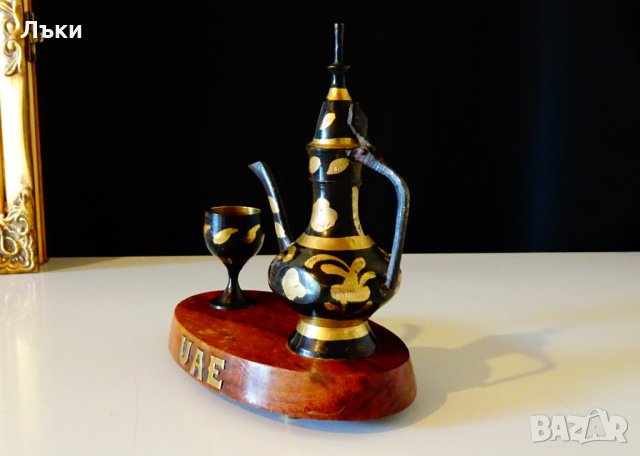 Бронзова мастилница,Британска Индия,позлата. , снимка 2 - Антикварни и старинни предмети - 27333506