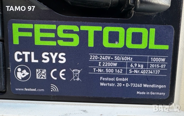 FESTOOL CLEANTEC CTL SYS - Професионална мобилна прахосмукачка, снимка 8 - Други инструменти - 53115743
