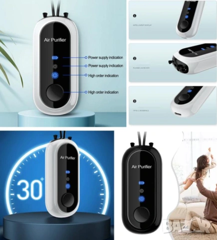 3D Персонален Йонизатор за Лична Защита от Вируси Бактерии Полени Персонален Пречиствател на Въздуха