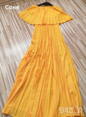 РАЗПРОДАЖБА-Просто уникална жълта рокля с етикет , снимка 1 - Рокли - 28238789